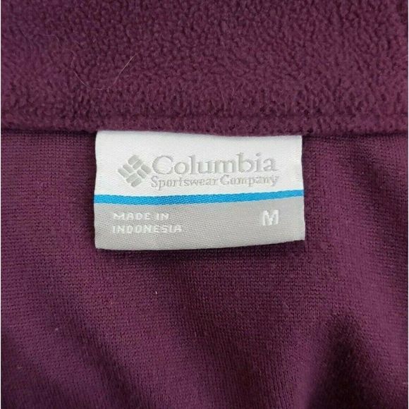 Purple 2 Tone Columbia 1/4 Zip Fleece Jacket Long Sleeved Top M EUC - Picture 3 of 3